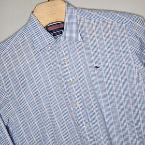 Vineyard Vines Shirt Adult Men's L Large Pink Blue Whale Performance Button Down